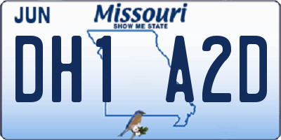 MO license plate DH1A2D