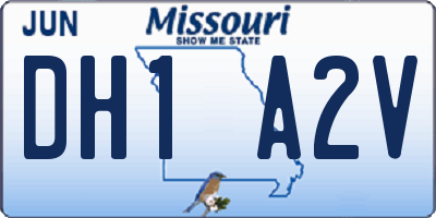 MO license plate DH1A2V