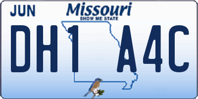 MO license plate DH1A4C
