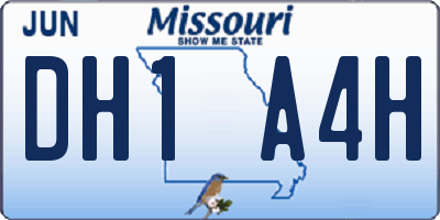 MO license plate DH1A4H