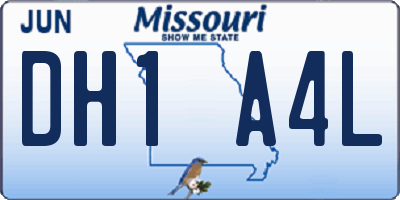 MO license plate DH1A4L