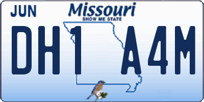 MO license plate DH1A4M