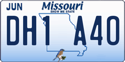 MO license plate DH1A4O