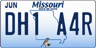 MO license plate DH1A4R
