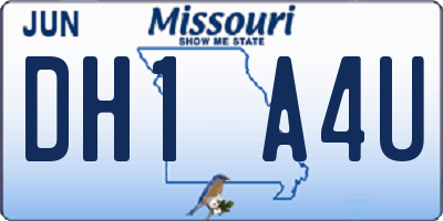 MO license plate DH1A4U
