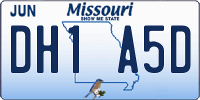 MO license plate DH1A5D