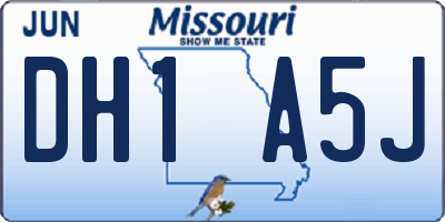MO license plate DH1A5J