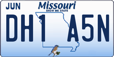 MO license plate DH1A5N