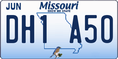 MO license plate DH1A5O