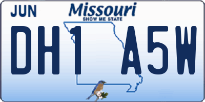 MO license plate DH1A5W