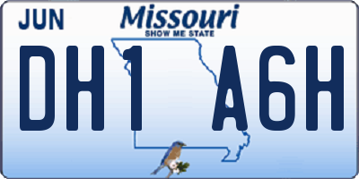 MO license plate DH1A6H