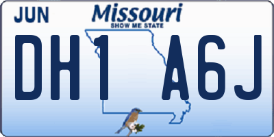 MO license plate DH1A6J