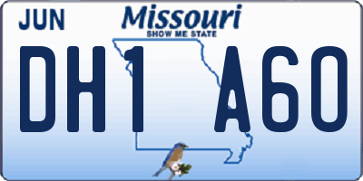 MO license plate DH1A6O