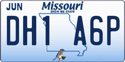 MO license plate DH1A6P
