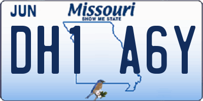 MO license plate DH1A6Y