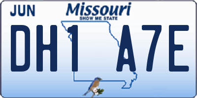 MO license plate DH1A7E