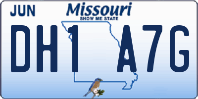 MO license plate DH1A7G