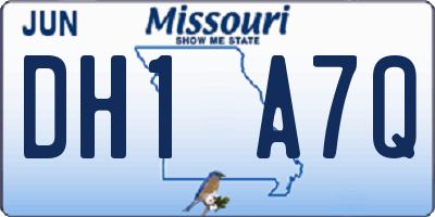 MO license plate DH1A7Q