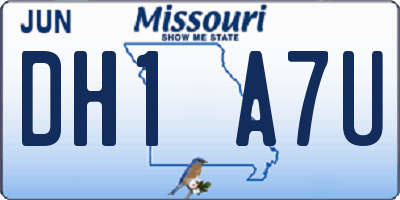 MO license plate DH1A7U