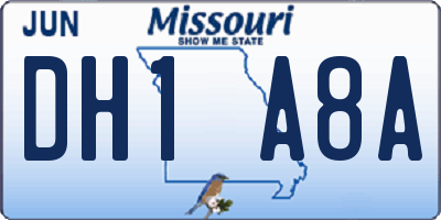 MO license plate DH1A8A