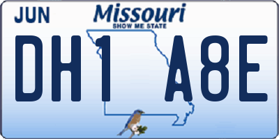 MO license plate DH1A8E