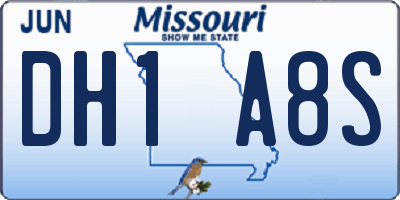 MO license plate DH1A8S