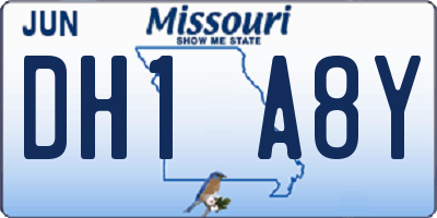 MO license plate DH1A8Y