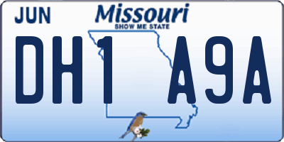 MO license plate DH1A9A