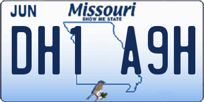 MO license plate DH1A9H