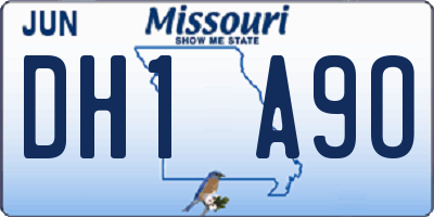 MO license plate DH1A9O