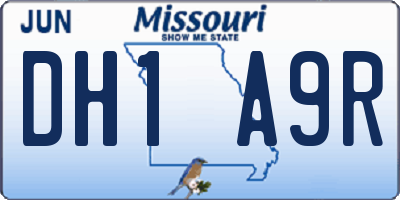 MO license plate DH1A9R