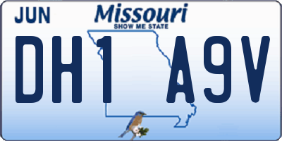 MO license plate DH1A9V