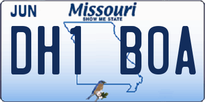 MO license plate DH1B0A