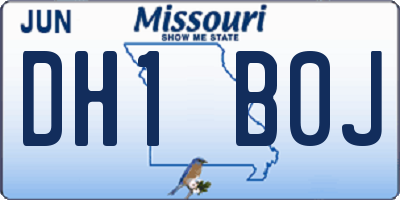 MO license plate DH1B0J