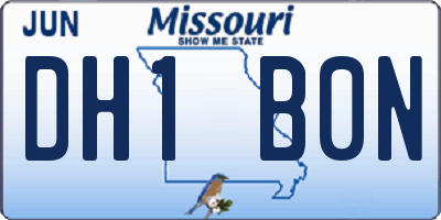 MO license plate DH1B0N