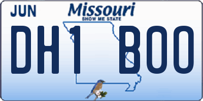 MO license plate DH1B0O