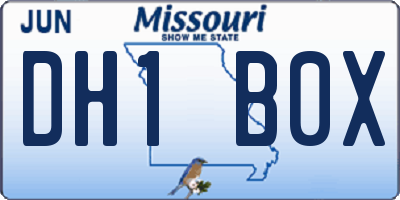 MO license plate DH1B0X