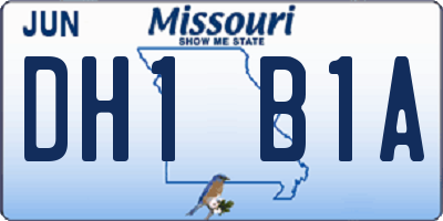 MO license plate DH1B1A