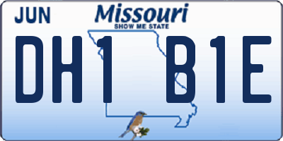 MO license plate DH1B1E