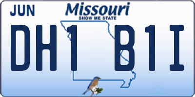 MO license plate DH1B1I