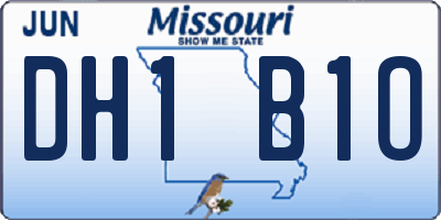 MO license plate DH1B1O