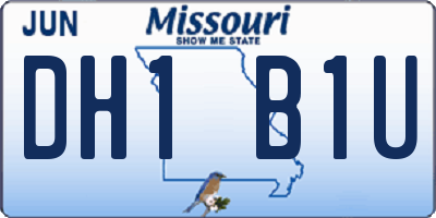 MO license plate DH1B1U