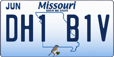 MO license plate DH1B1V