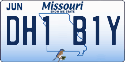 MO license plate DH1B1Y