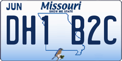 MO license plate DH1B2C