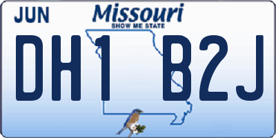 MO license plate DH1B2J
