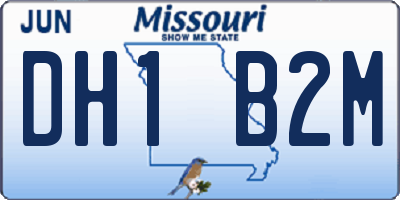 MO license plate DH1B2M