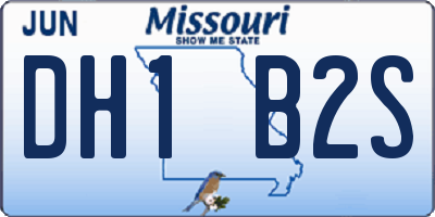 MO license plate DH1B2S