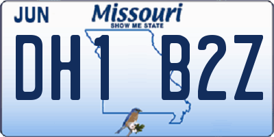 MO license plate DH1B2Z