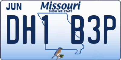 MO license plate DH1B3P